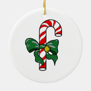 Candy Cane Ceramic Tree Decoration