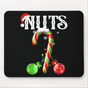 Candy Cane Chest Nuts Couples Funny Chestnuts Xmas Mouse Mat