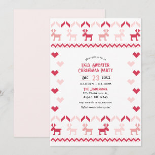 Candy Cane Chic Ugly Sweater Christmas Party Invitation