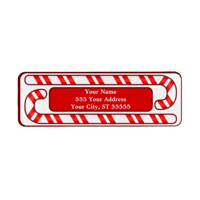 Candy Cane Chirstmas Address Label (Front)
