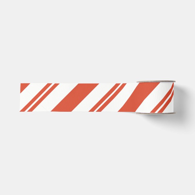 Candy Cane Chorus Diagonal Grosgrain Ribbon (Front)