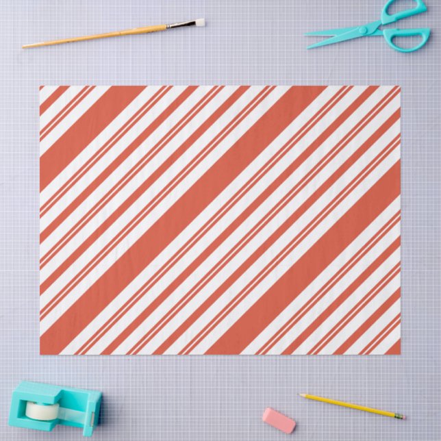 Candy Cane Chorus-Stripe-Diagonal Tissue Paper (Craft)