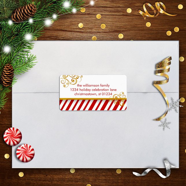 Candy Cane Christmas Address Labels (Creator Uploaded)