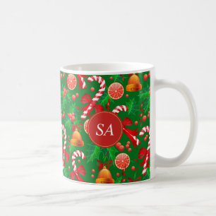 Candy Cane Christmas bell Christmas Holly Coffee Mug