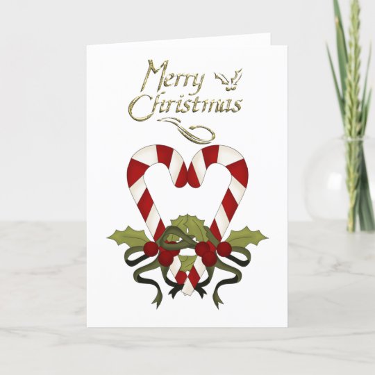 Candy Cane Christmas Card Zazzle.co.uk