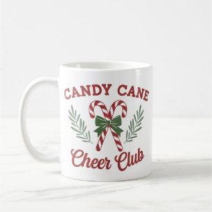 Candy Cane Christmas Cheer Club Coquette Matching Coffee Mug