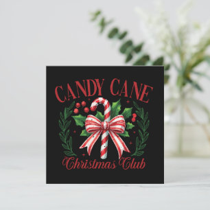 Candy Cane Christmas Club Squad Matching Winter  Holiday Card