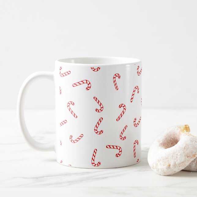Candy Cane Christmas Coffee Mug (With Donut)