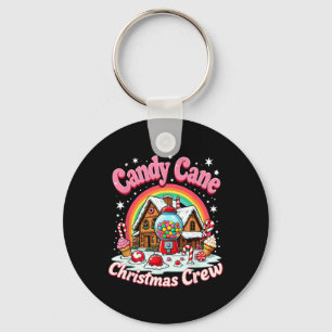 Candy Cane Christmas Crew House Candy Security Can Key Ring