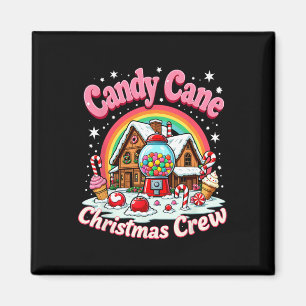 Candy Cane Christmas Crew House Candy Security Can Magnet