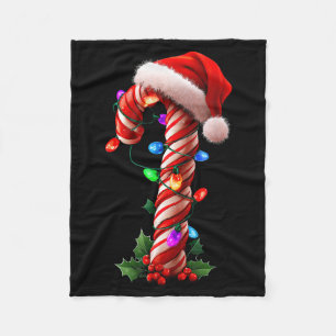 Candy Cane Christmas Design Boys Girls Kids Adults Fleece Blanket