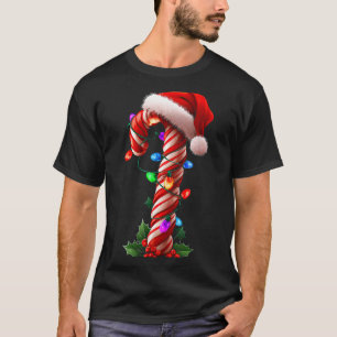Candy Cane Christmas Design Boys Girls Kids Adults T-Shirt