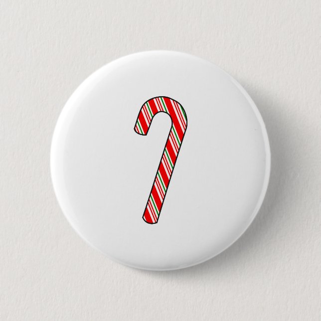 Candy Cane Christmas Drawing 6 Cm Round Badge (Front)