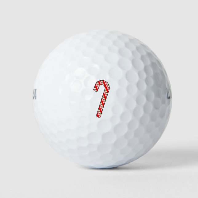 Candy Cane Christmas Drawing Golf Balls (Front)