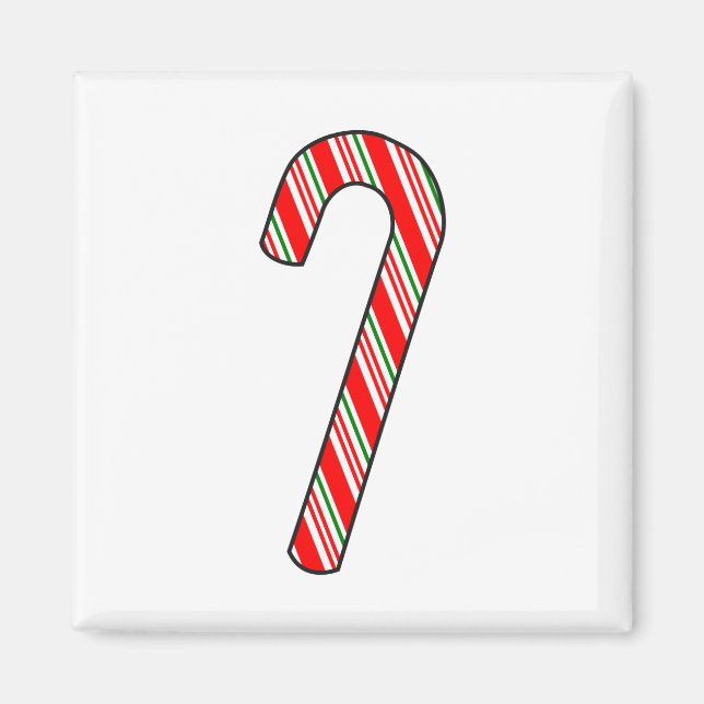 Candy Cane Christmas Drawing Magnet (Front)