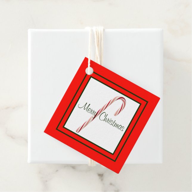 Candy Cane Christmas Gift Favour Tags (In Situ)
