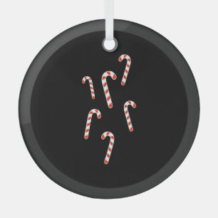 Candy Cane Christmas Glass Tree Decoration