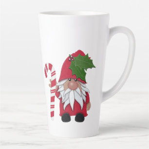 Candy Cane Christmas Gnome Latte Mug