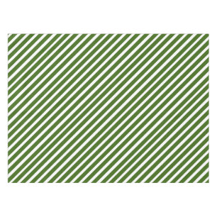 Candy Cane Christmas Green & White Striped Tablecloth