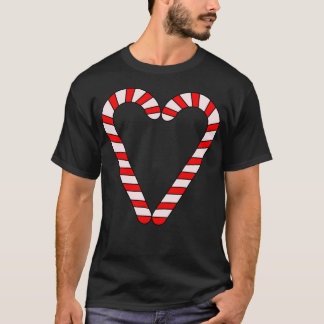 Candy Cane Christmas Heart T-Shirt