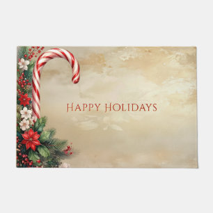 Candy Cane Christmas Holiday Doormat