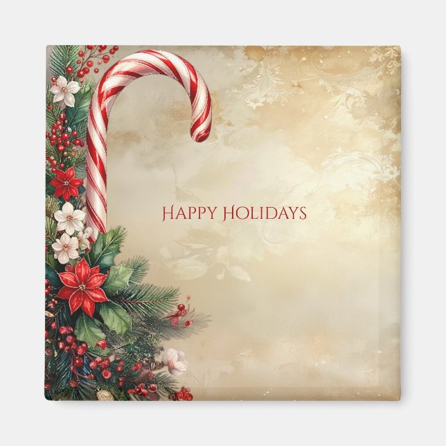 Candy Cane Christmas Holiday Magnet (Front)