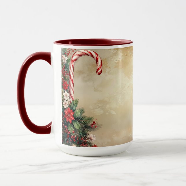 Candy Cane Christmas Holiday Mug (Left)