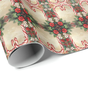 Candy Cane Christmas Holiday Wrapping Paper