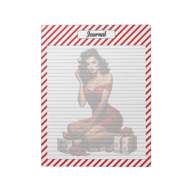 Candy Cane Christmas Notepad (Rotated)