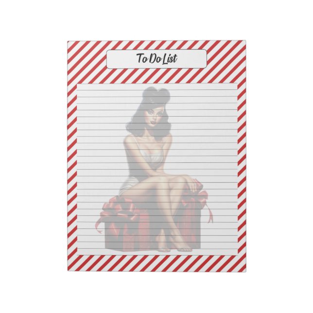 Candy Cane Christmas Notepad (Rotated)