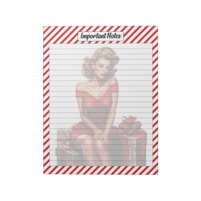 Candy Cane Christmas Notepad (Rotated)