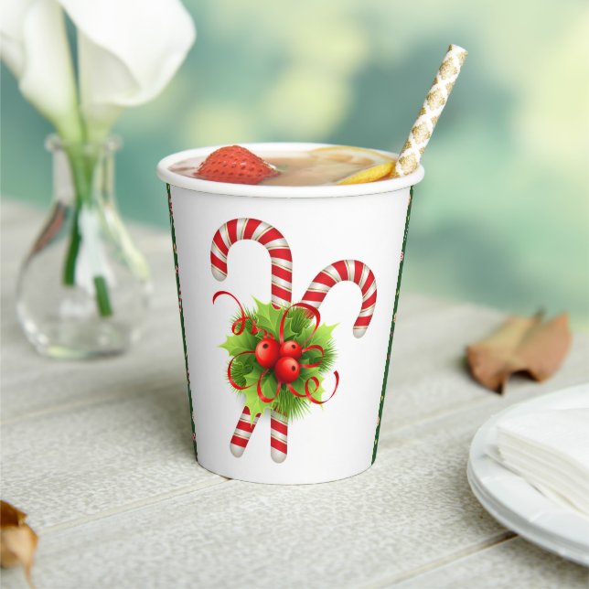 Candy Cane Christmas Paper Cups (Insitu)