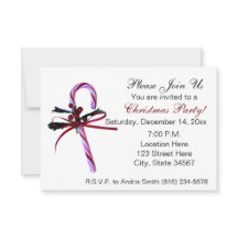 Candy Cane Christmas Party Invitations