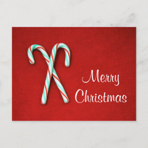 Candy Cane Christmas Postcard