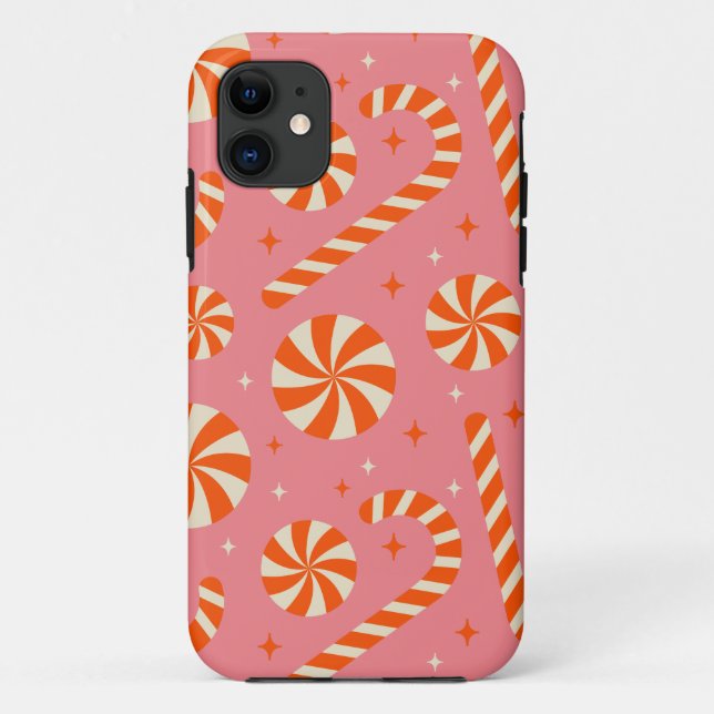 Candy cane Christmas retro pattern     Case-Mate iPhone Case (Back)