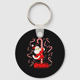 Candy Cane Christmas Santa Funny Lights Xmas Men W Key Ring