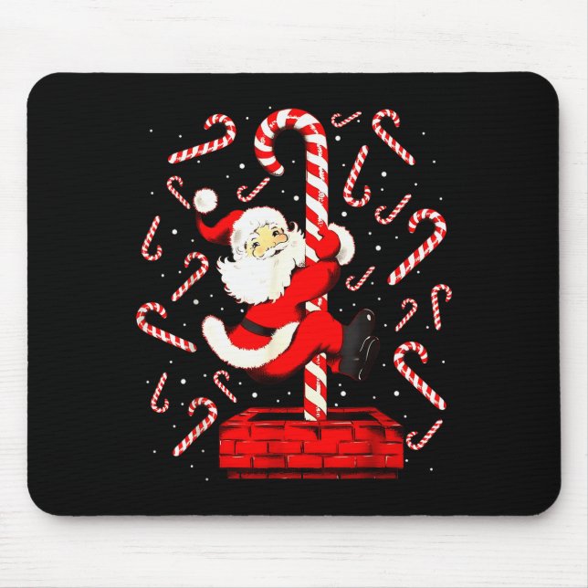 Candy Cane Christmas Santa Funny Lights Xmas Men W Mouse Mat (Front)