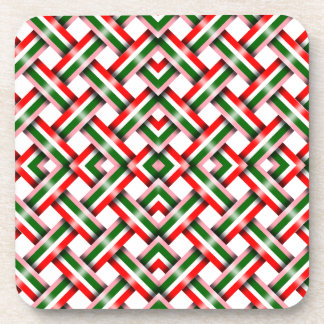 Candy cane Christmas seamless Flat Holiday Card Coaster