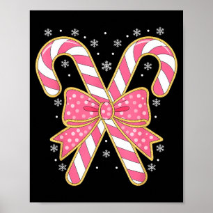 Candy Cane Christmas Season Girls Womens Retro Coq Poster
