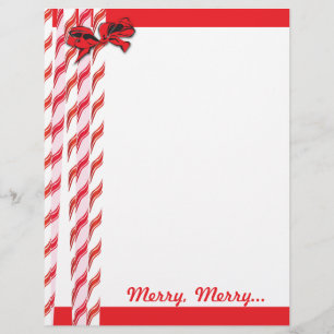 Candy Cane Christmas Stationery
