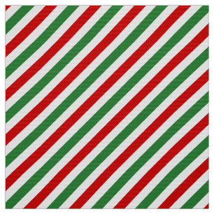 Candy Cane Christmas Stripes Red Green Fabric