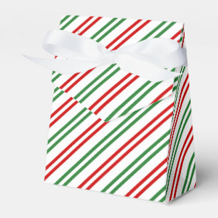 Candy Cane Christmas Stripes Red Green Favour Box