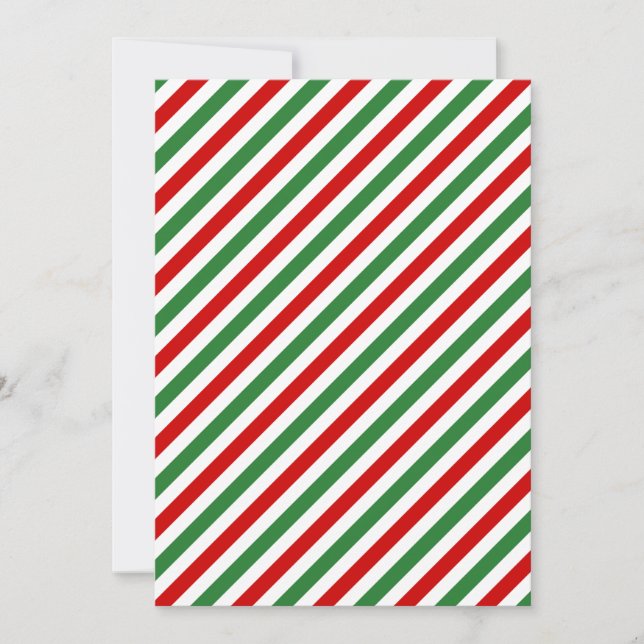 Candy Cane Christmas Stripes Red Green Invitation (Front)