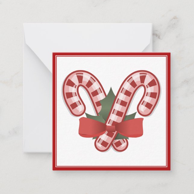 Candy Cane Christmas Thank You Note Card (Front)