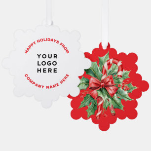 Candy Cane Christmas Tree Business Logo Red Decoration Card