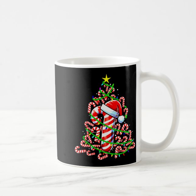 Candy Cane Christmas Tree Lights Santa  Coffee Mug (Right)
