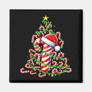 Candy Cane Christmas Tree Lights Santa  Magnet