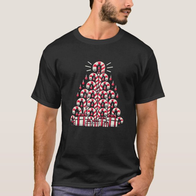 Candy Cane Christmas Tree Xmas For Men Women Kids  T-Shirt (Front)