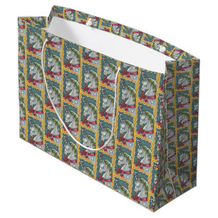 CANDY CANE CHRISTMAS UNICORN, HORSE LARGE GIFT BAG