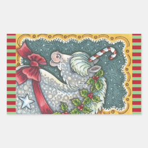 CANDY CANE CHRISTMAS UNICORN, HORSE PONY STICKERS